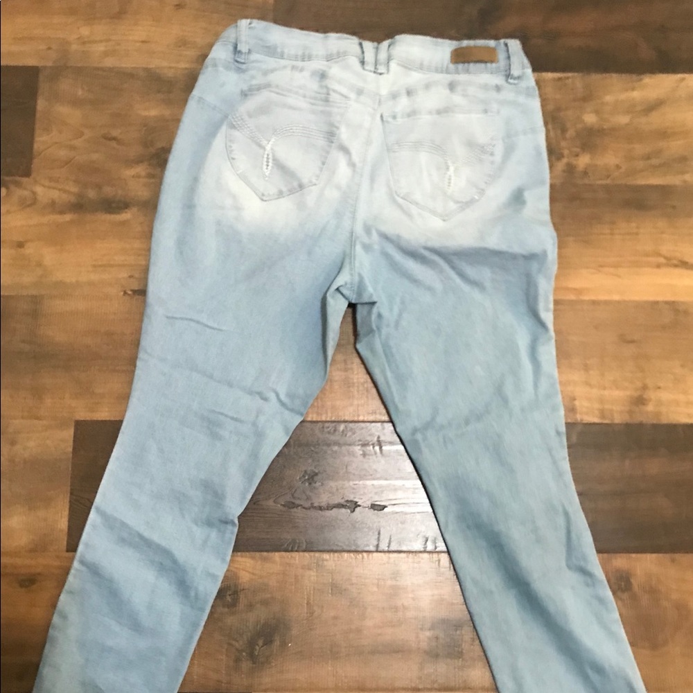 Light Blue Fitted Jeans - Picture 2 of 2